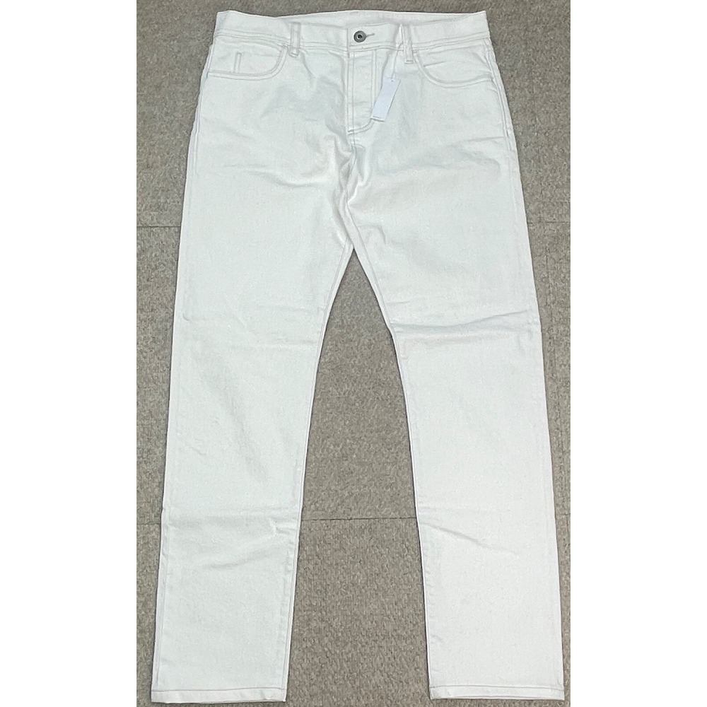 James‎ Perse Mens Selvedge Button Fly 5 Pocket White Stretch Denim Jeans Size 34